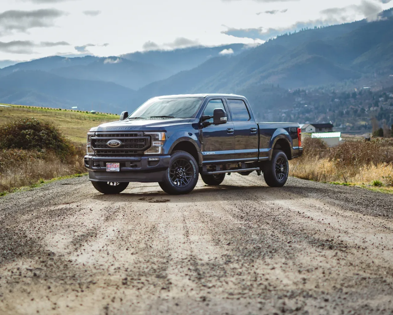 Ford Super Duty pickup on a Southern Oregon road